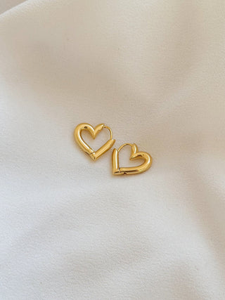 Heart Huggie Hoop Earrings