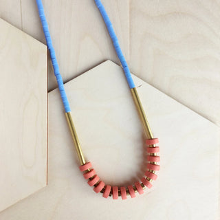 Heishi Necklace - Salmon