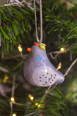Christmas Bauble - Holly Pigeon