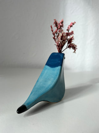 Medium Bird Vase Indigo Bunting
