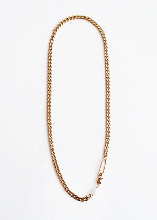 Jakie Cuban Chain Necklace With A Baroque Pearl Gold