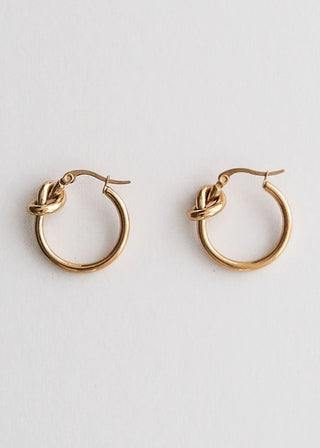 Knot Hoop Earrings Gold