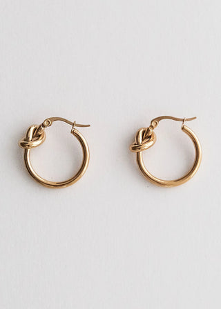 Knot Hoop Earrings - Gold