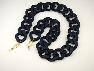 Large Black Matte Glasses Chain / Necklace