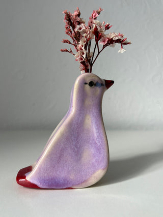 Medium Bird Vase Lavander Waxbill