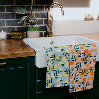 Sevilla Oranges organic cotton tea towel