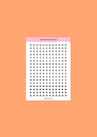 Letter Bead Sticker Sheet