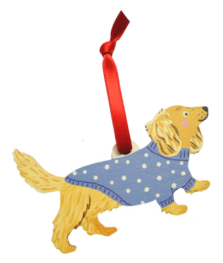 Long Haired Dachshund Dog Decoration