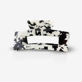 Hair Clip - Black & White Marble