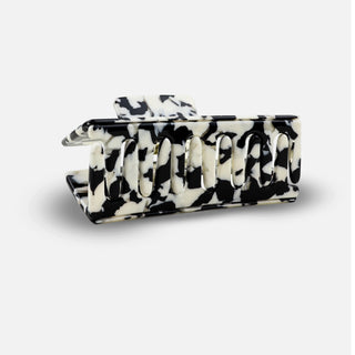 Hair Clip - Black & White Marble