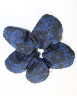 Mini Flower scrunchie - dark blue floral