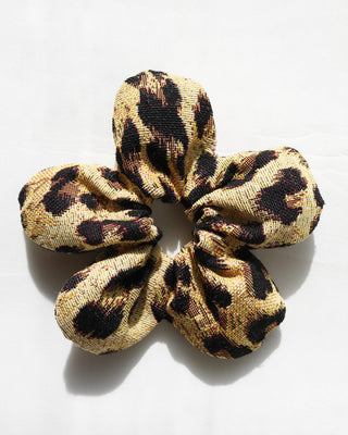 Mini flower scrunchie - Leopard print