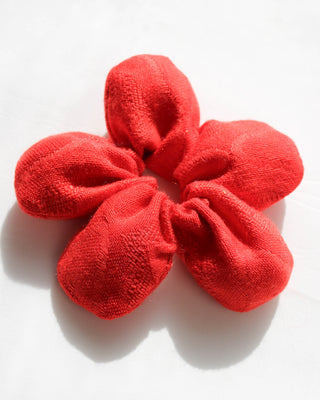 Mini Flower scrunchie - red vintage