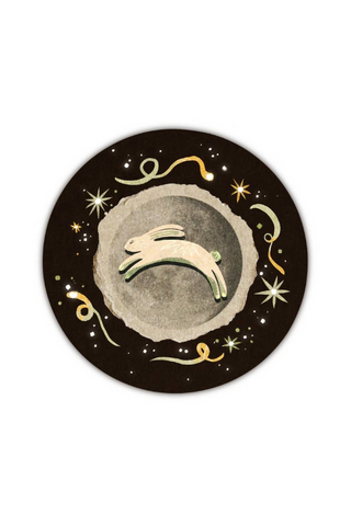 Moon Rabbit Glossy Sticker