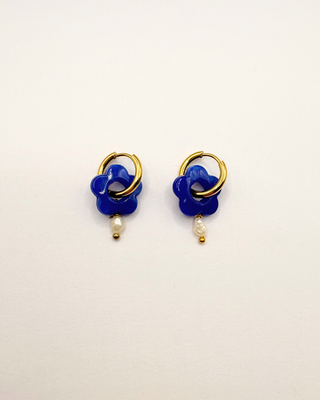 Hattie Flower Pearl Hoops