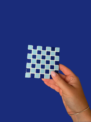 Checkerboard Glass Tile Coaster