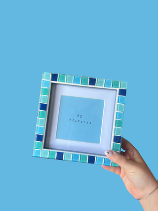 Confetti Glass Tiled Picture Frame - Ocean