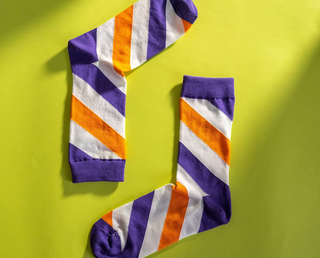 Orange The Violets Pretty Striped Socks