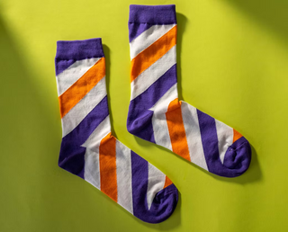 Orange The Violets Pretty Striped Socks