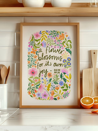 A Flower Blossoms Oscar Wilde Quote Print