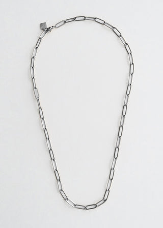 Classic Paper Clip Chain Necklace - Silver