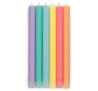 Mixed Pastel Rainbow Dinner Candles (Set of 6)