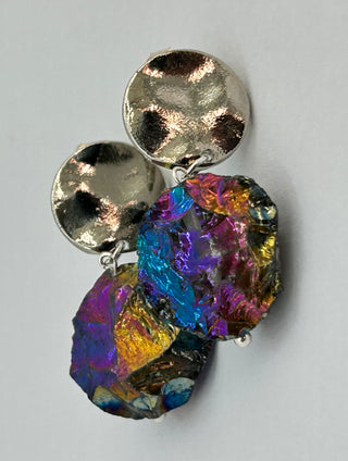 Peacock Iron Ore Earrings