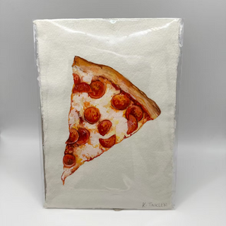 Pepperoni Pizza slice A5 original painting