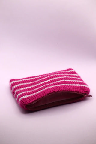 Crochet Makeup Bag - Small - Pink & Mint