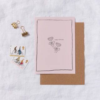 Pink Champagne Happy Birthday Card