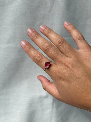 Pink sea glass ring