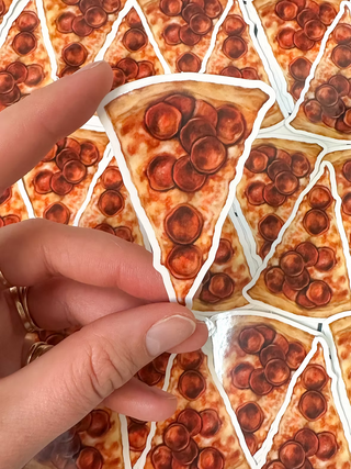 Pepperoni pizza vinyl sticker