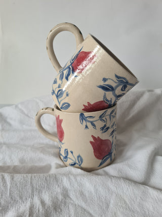 Blue Leaf Pomegranate Mug