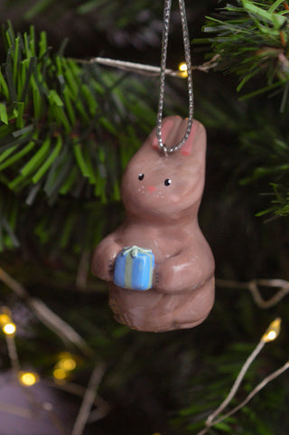 Christmas Bauble - Present Bunny