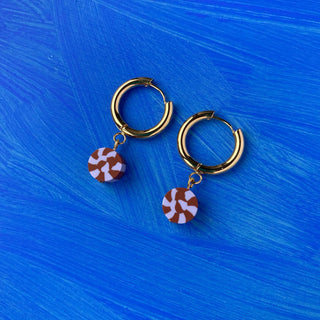 Spiral Hoops - Rust and Lilac