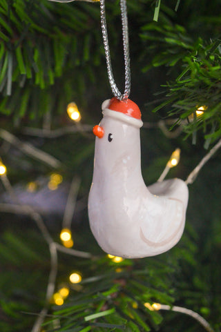 Christmas Bauble - Santa Hat Goose
