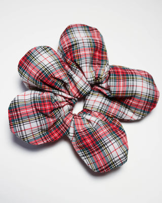 Mini flower scrunchie - Red Tartan