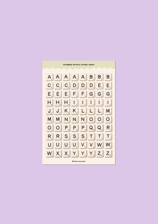 Scrabble Letter Sticker Sheet