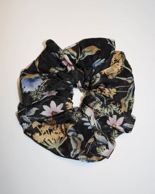 Scrunchie - Black Floral