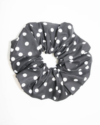 Scrunchie - Black polka dot