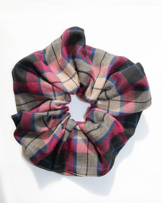 Scrunchie - Purple blue tartan