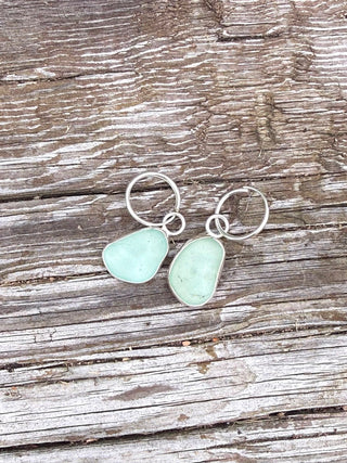 Simple Seaglass Hoop Earrings