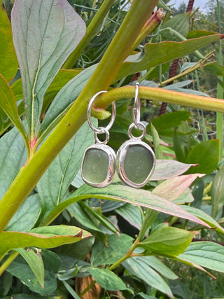Simple Seaglass Hoop Earrings