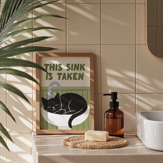 This Sink is Taken Cat Print