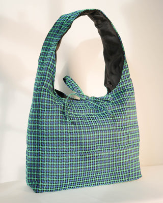 Sonia bag - Blue green houndstooth