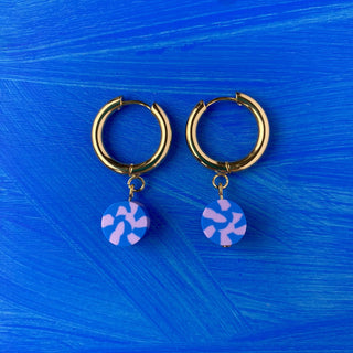 Spiral Hoops - Lavender and Blue