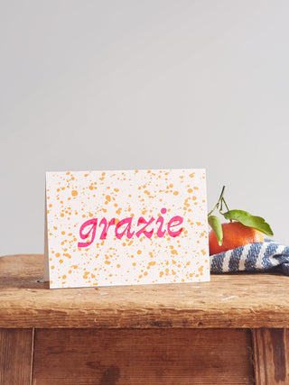 Grazie Pink Splatterware Card