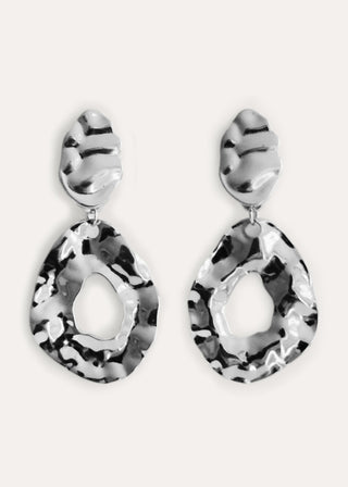 Susanna Irregular Oval Drop Earrings Silver