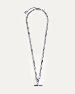 T-Bar Cuban Chain Necklace Silver