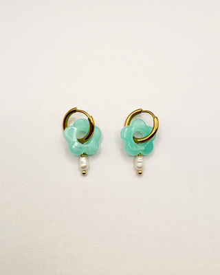 Hattie Flower Pearl Hoops
